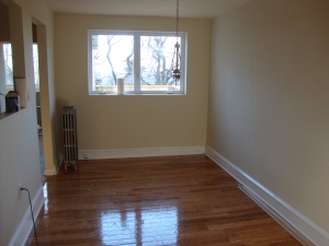 Vacant dining room before staging