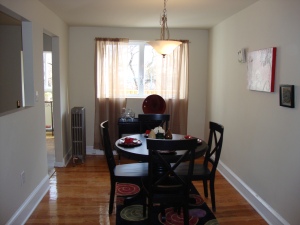 Vacant dining room after staging