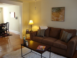 Vacant living room after staging